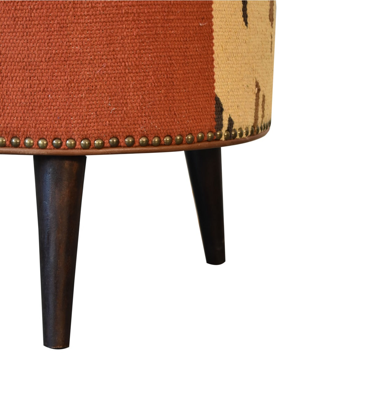 Durrie & Leather Mixed Footstool Animal Print - CasaFenix