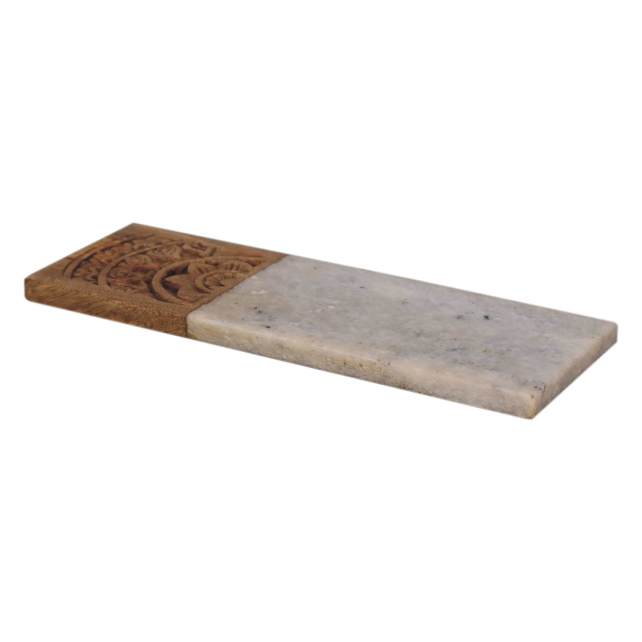 Rectangle Marble and Carved Wood Chopping Board - CasaFenix