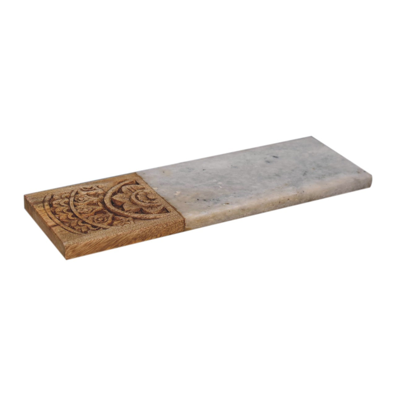 Rectangle Marble and Carved Wood Chopping Board - CasaFenix