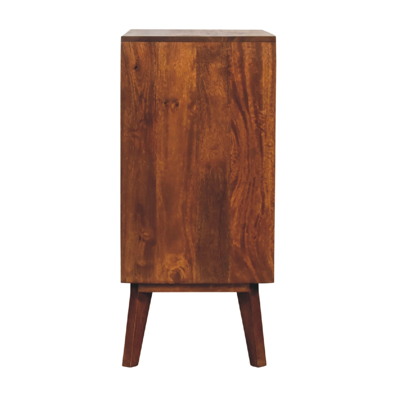 Carved Chestnut Cabinet Rattan & Solid Mango Wood Nordic Design - CasaFenix