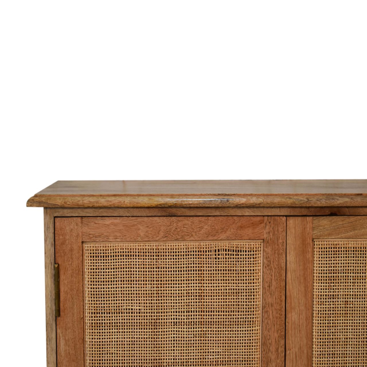 Woven Lounge Cabinet Rattan & Solid Mango Wood 2 Door Cupboard - CasaFenix