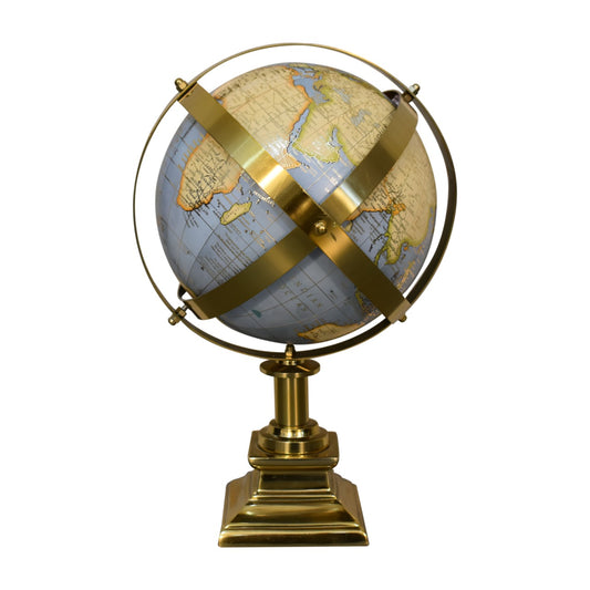 Grey Globe with Brass Frame - CasaFenix