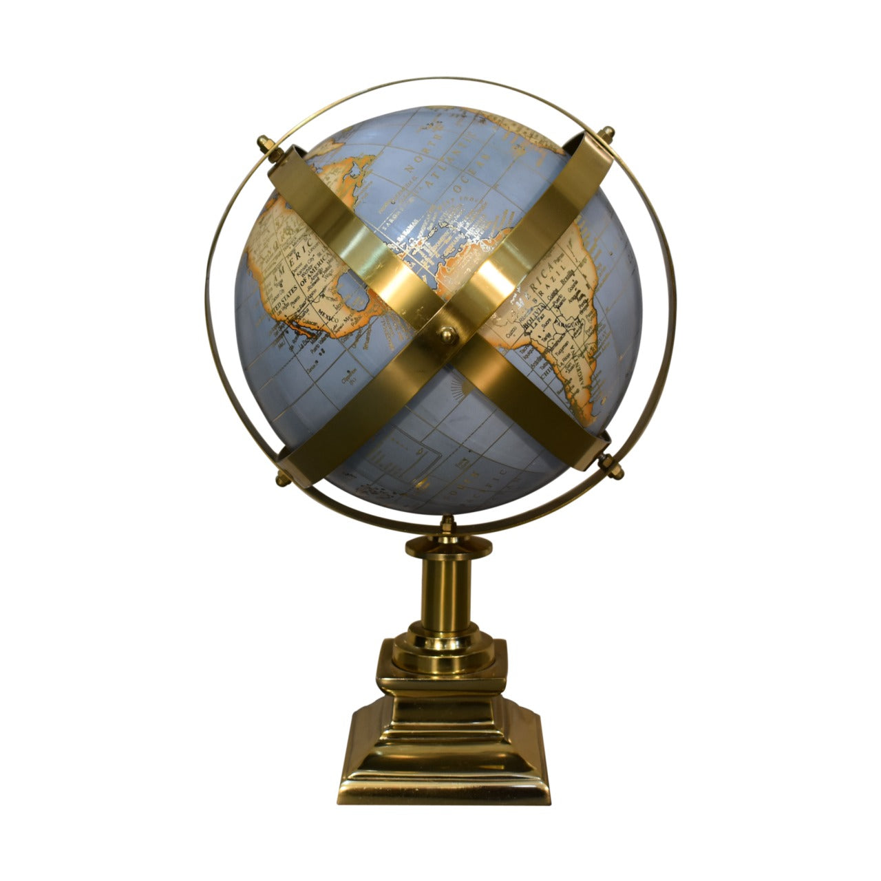 Grey Globe with Brass Frame - CasaFenix