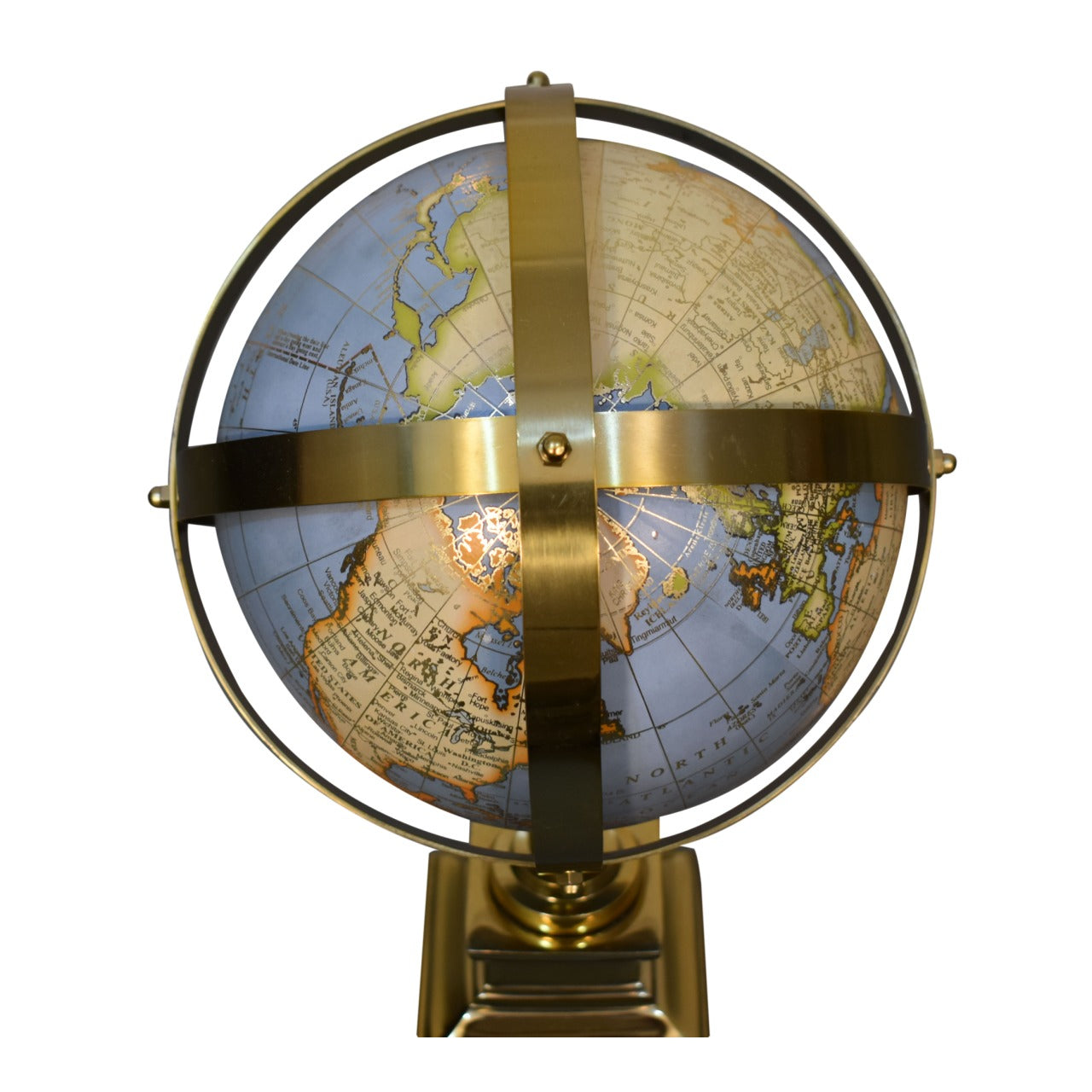 Grey Globe with Brass Frame - CasaFenix