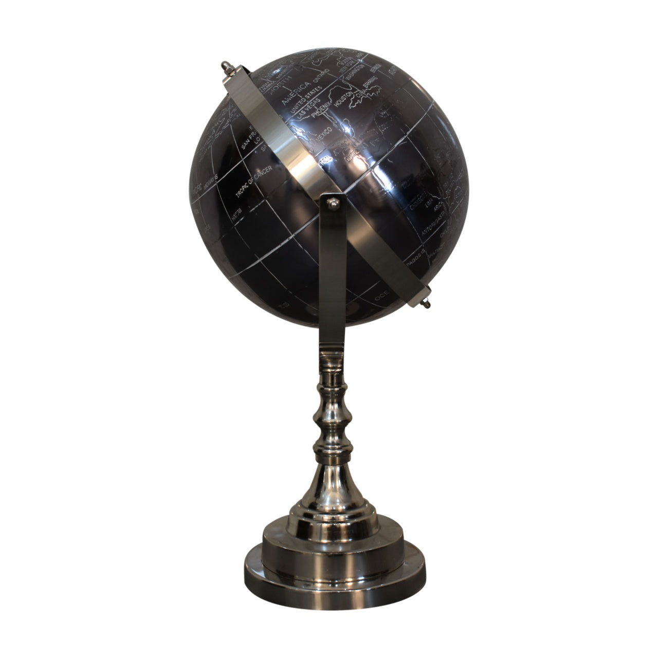 Black Globe with Chrome Frame - CasaFenix