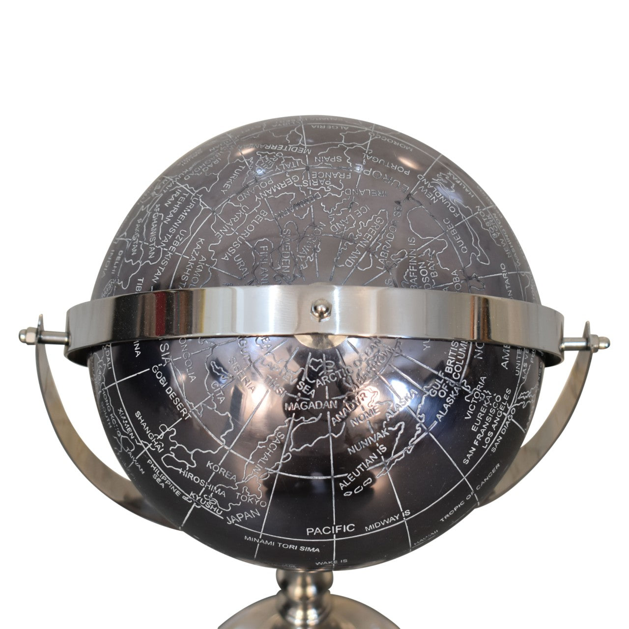 Black Globe with Chrome Frame - CasaFenix