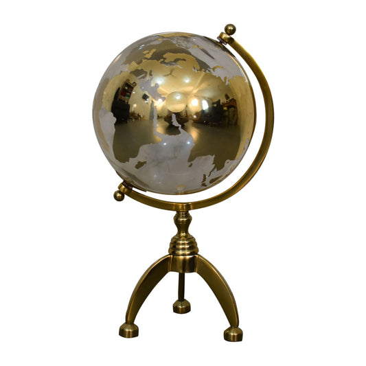 White Globe with Gold Frame - CasaFenix