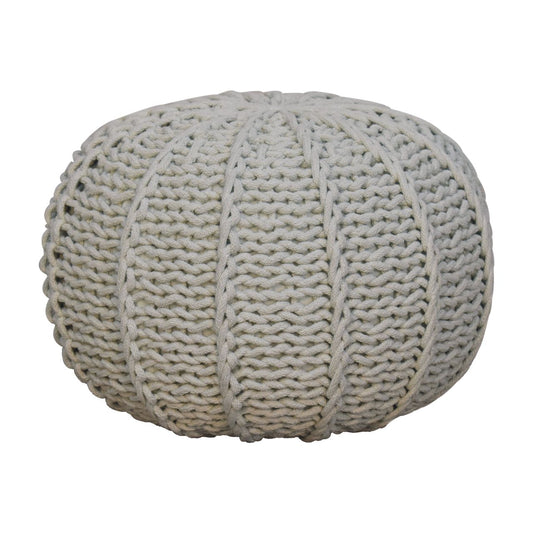 Sea Green Cable Pouffe - CasaFenix