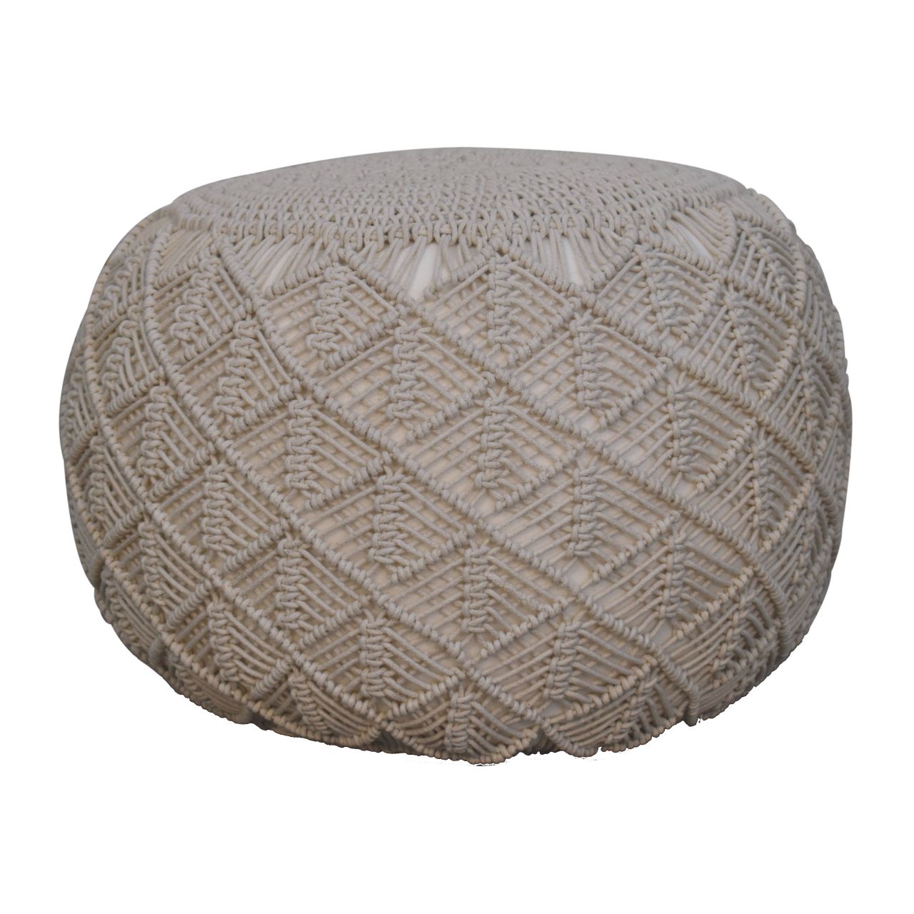 Ansley Cream Pouffe - CasaFenix