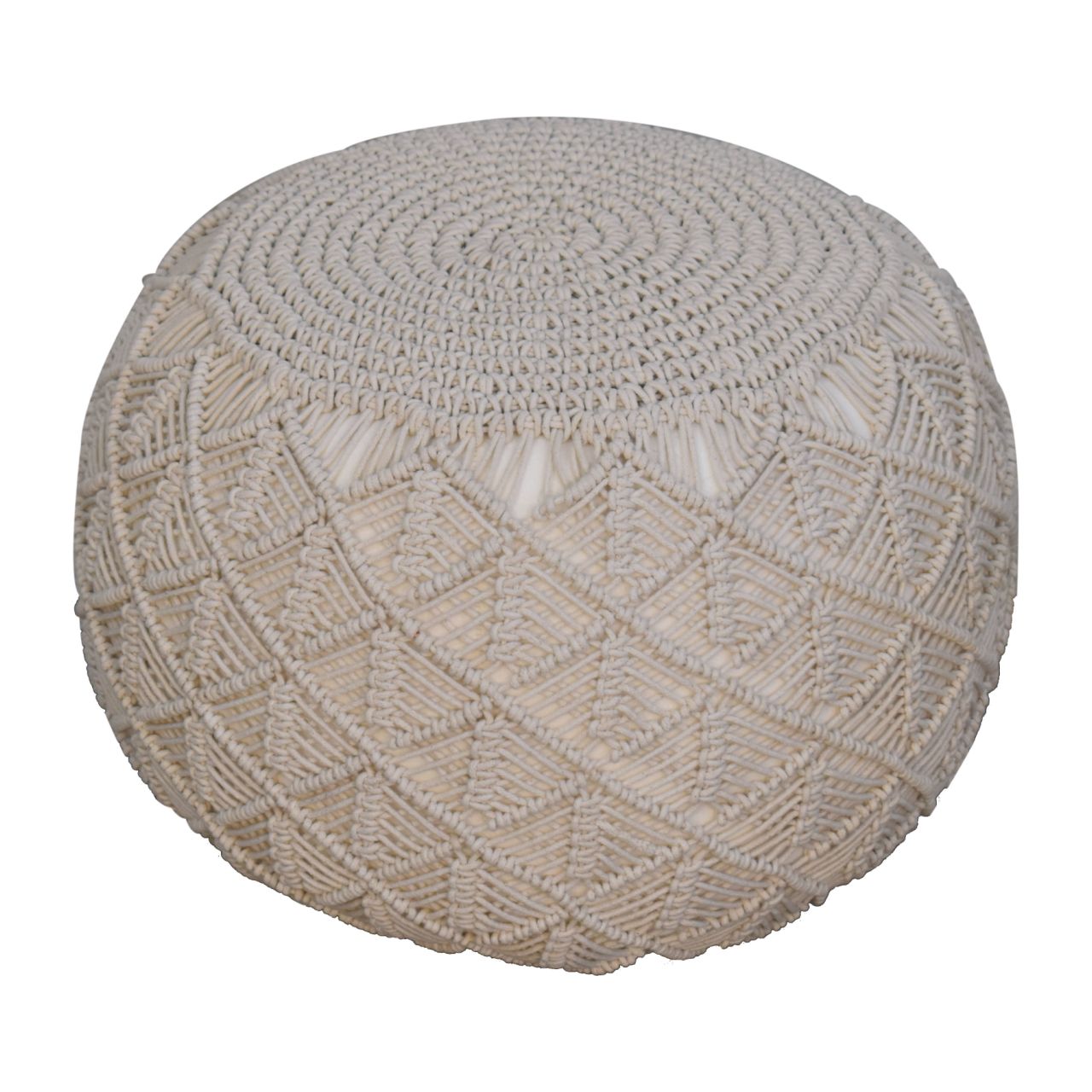 Ansley Cream Pouffe - CasaFenix