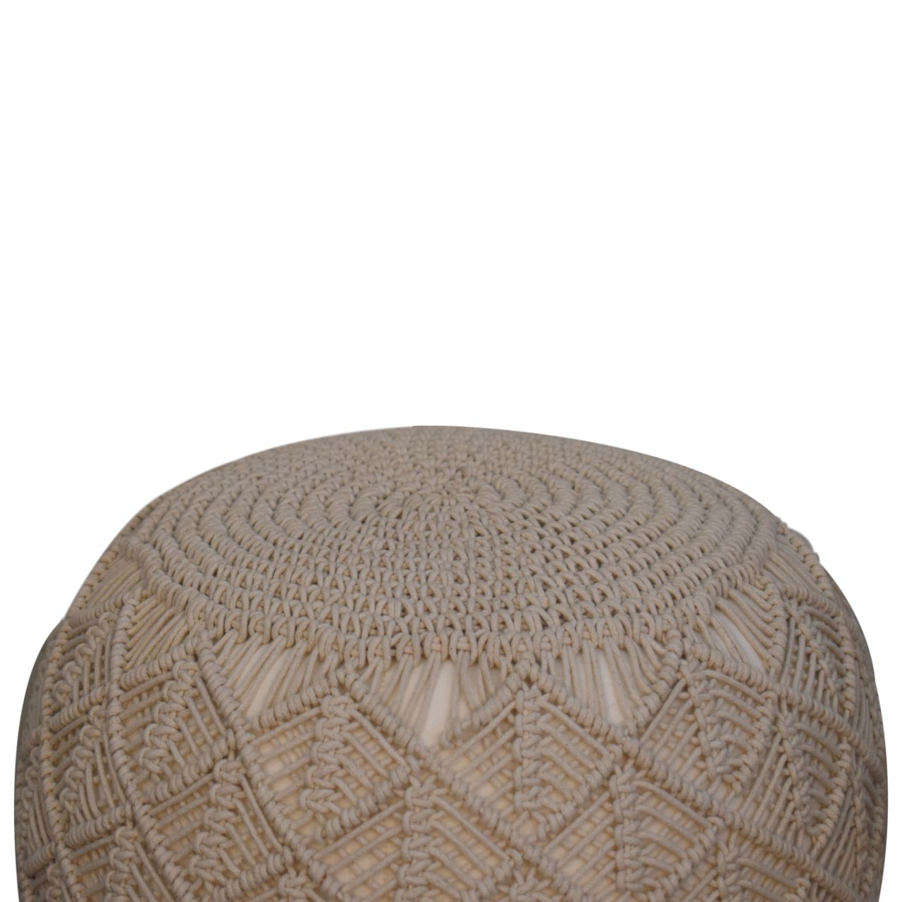 Ansley Cream Pouffe - CasaFenix