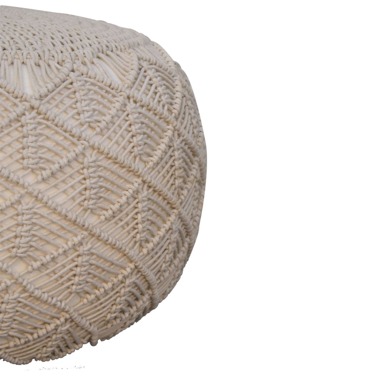 Ansley Cream Pouffe - CasaFenix