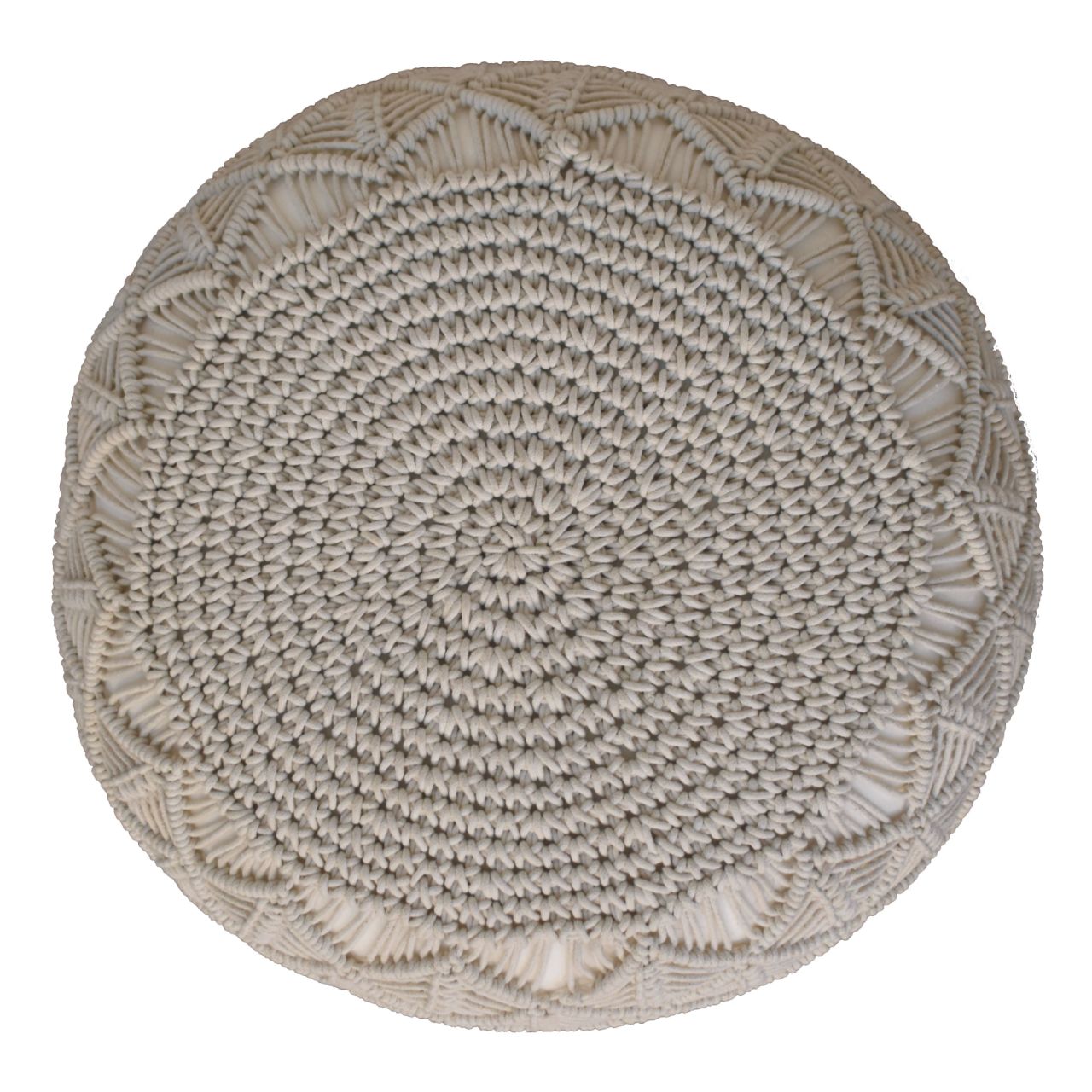 Ansley Cream Pouffe - CasaFenix