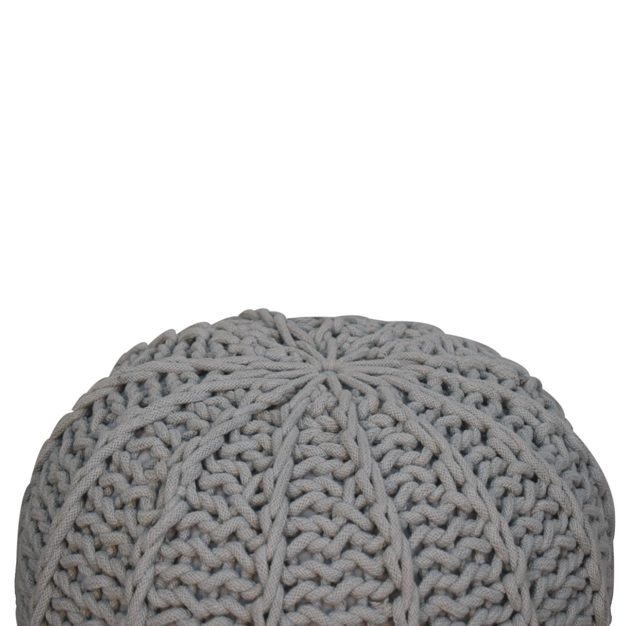 Grey Cable Pouffe - CasaFenix