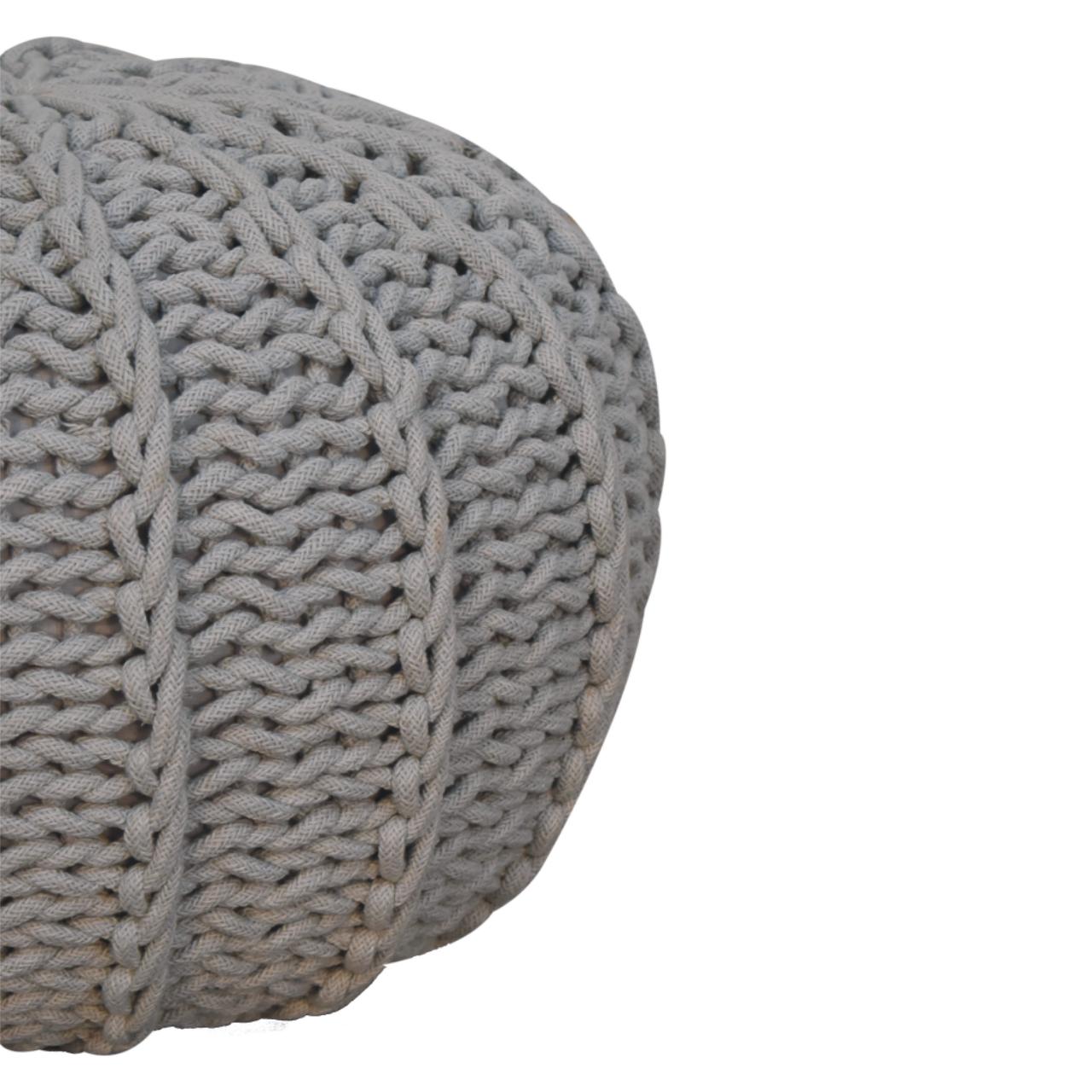 Grey Cable Pouffe - CasaFenix