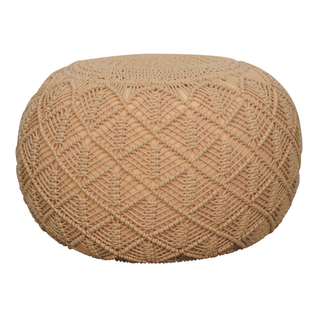 Ansley Beige Pouffe - CasaFenix