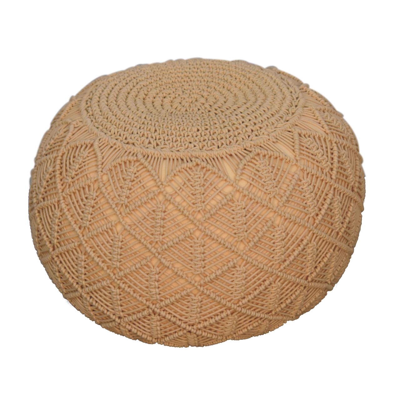 Ansley Beige Pouffe - CasaFenix