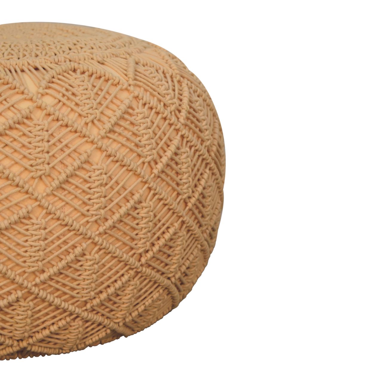 Ansley Beige Pouffe - CasaFenix