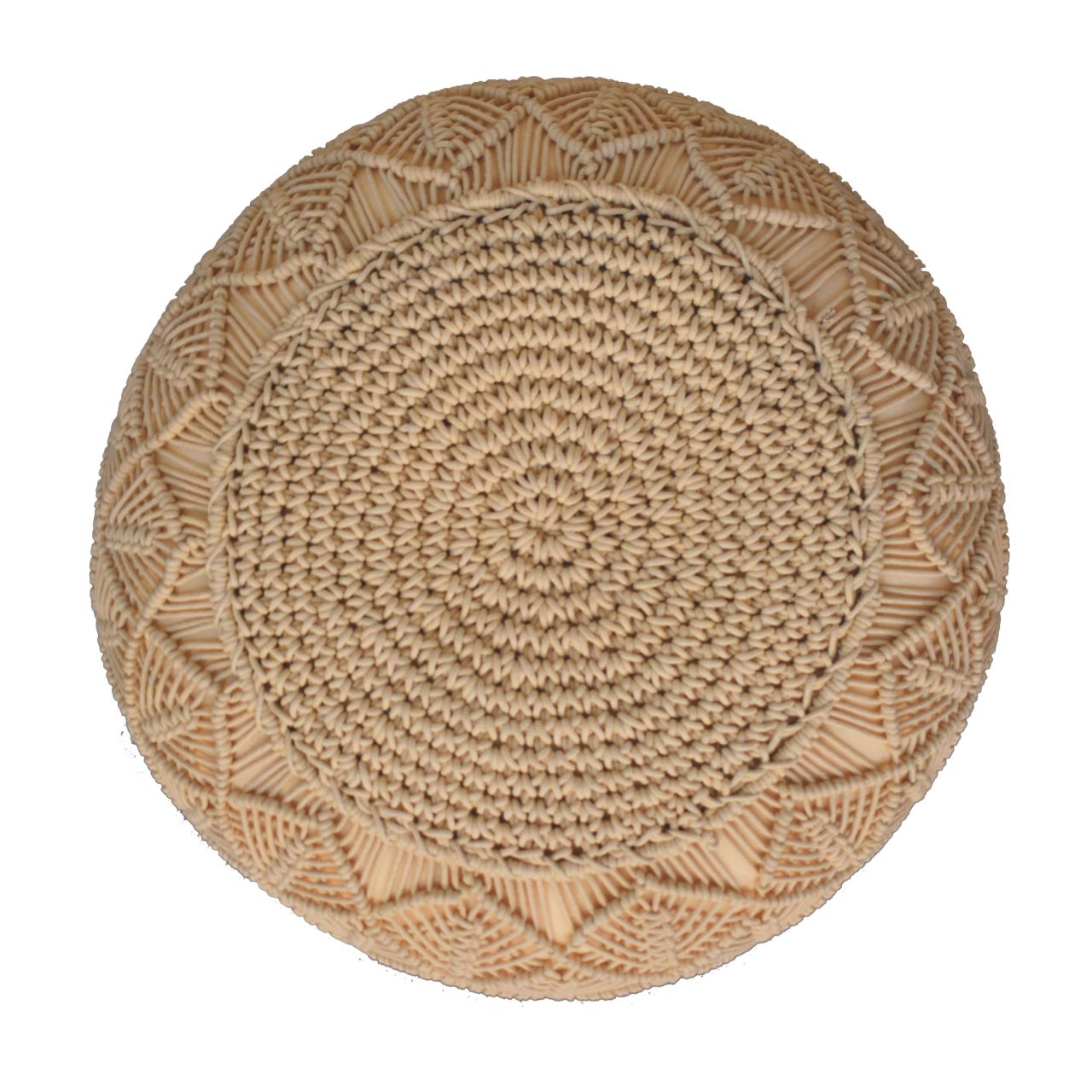 Ansley Beige Pouffe - CasaFenix