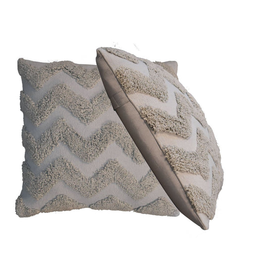 Grey Zig-zag Cushion Set of 2 - CasaFenix