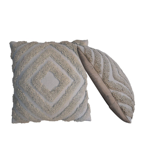 Grey Diamond Cushion Set of 2 - CasaFenix