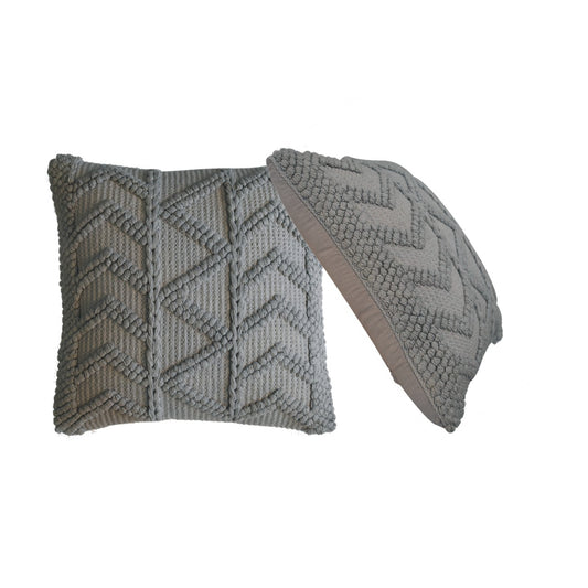 Alda Cushion Set of 2 - Grey - CasaFenix