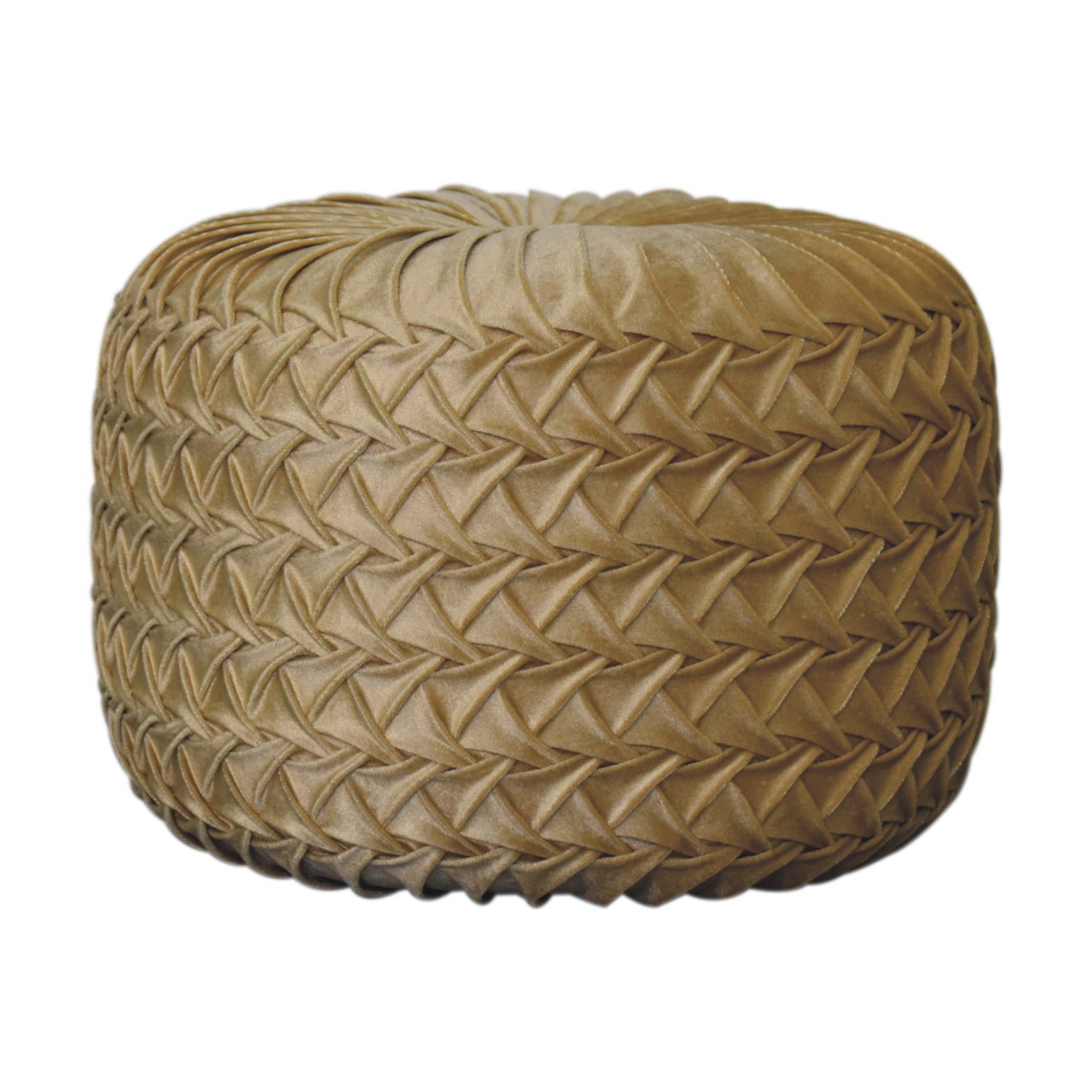 Smocking Pouffe Ochre - CasaFenix