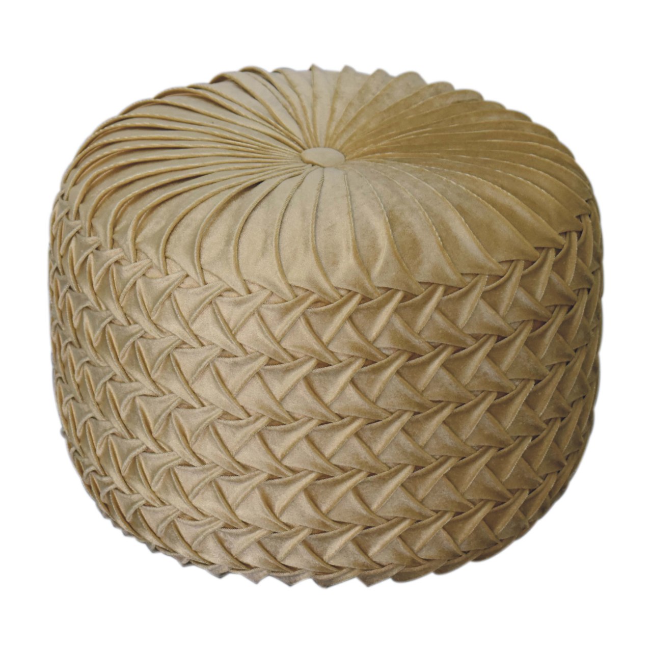 Smocking Pouffe Ochre - CasaFenix