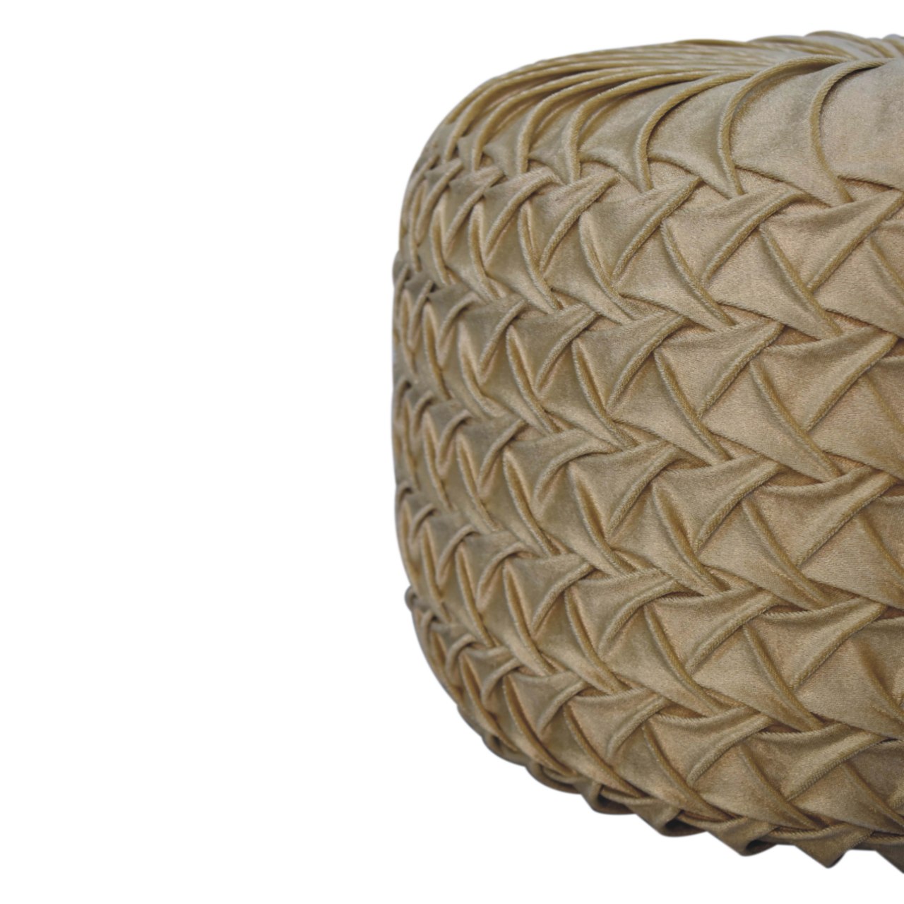 Smocking Pouffe Ochre - CasaFenix