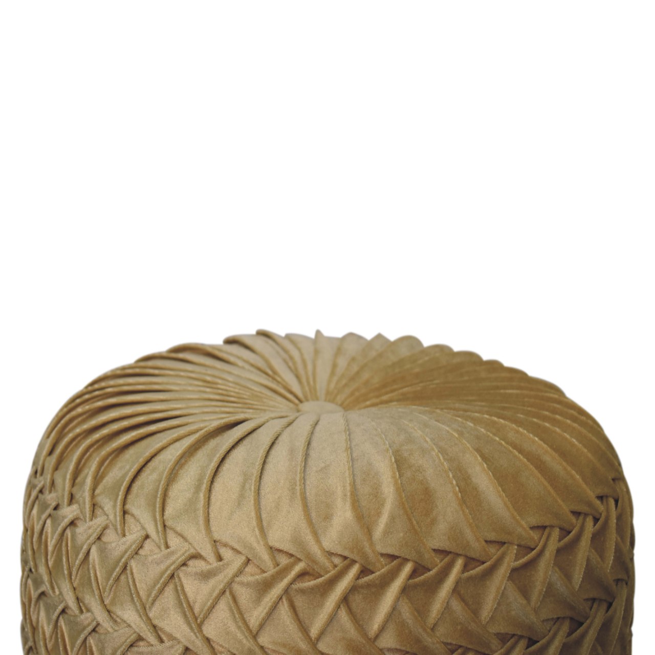 Smocking Pouffe Ochre - CasaFenix