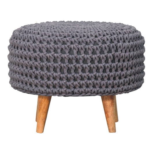 Keeva Grey Oblong Footstool - CasaFenix