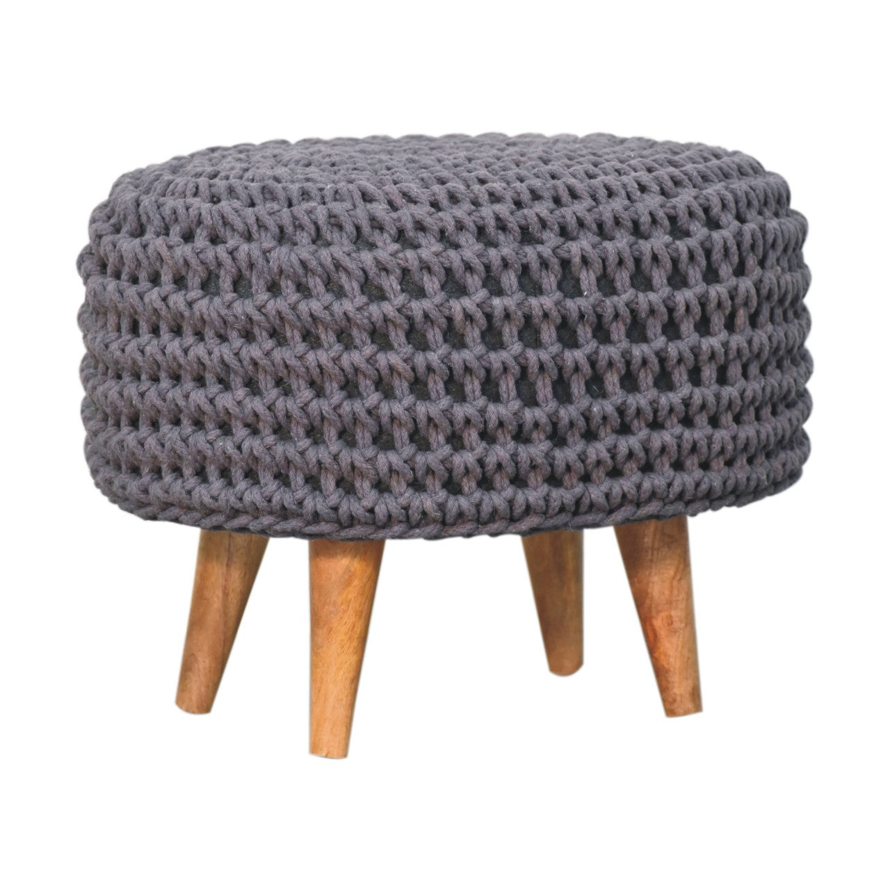 Keeva Grey Oblong Footstool - CasaFenix