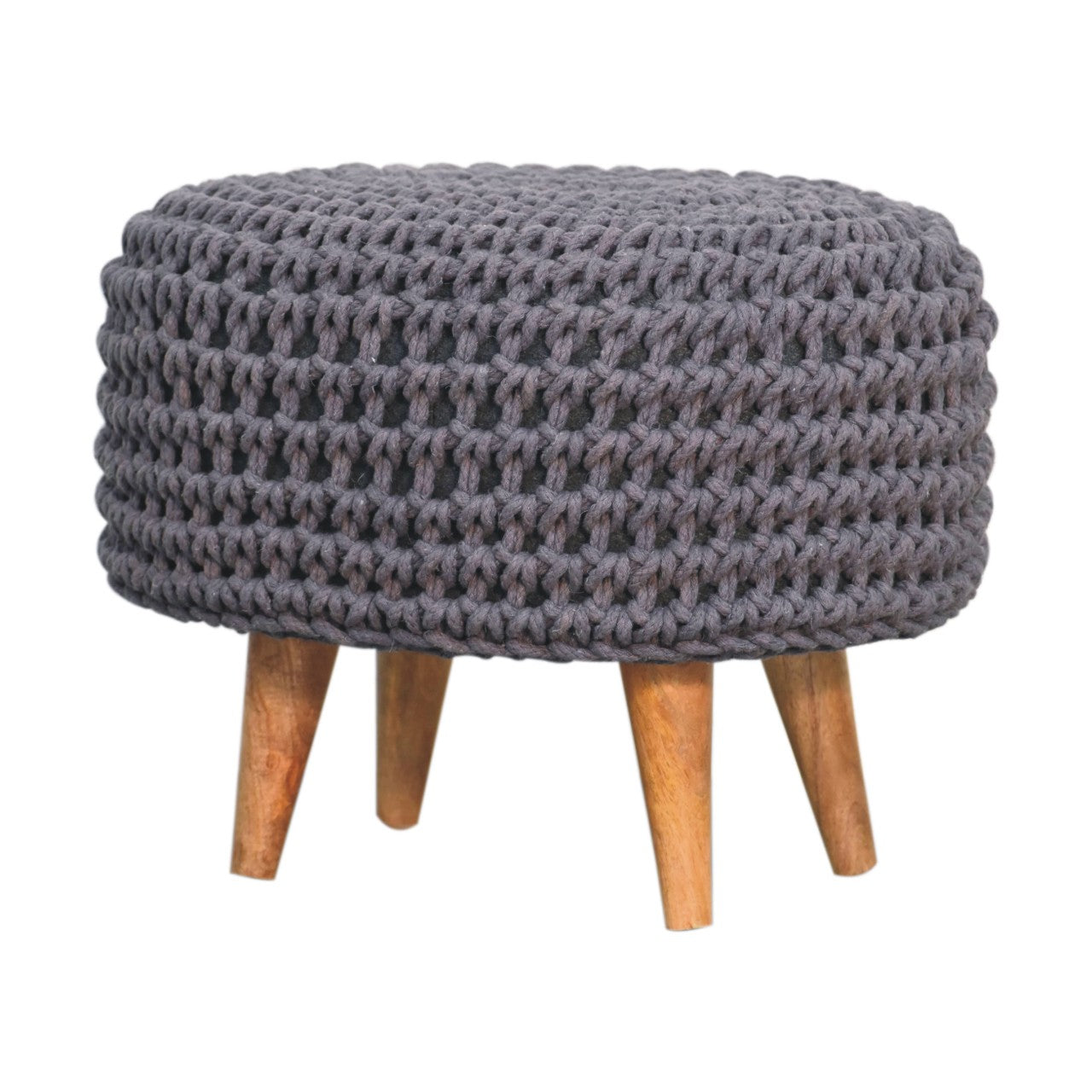 Keeva Grey Oblong Footstool - CasaFenix