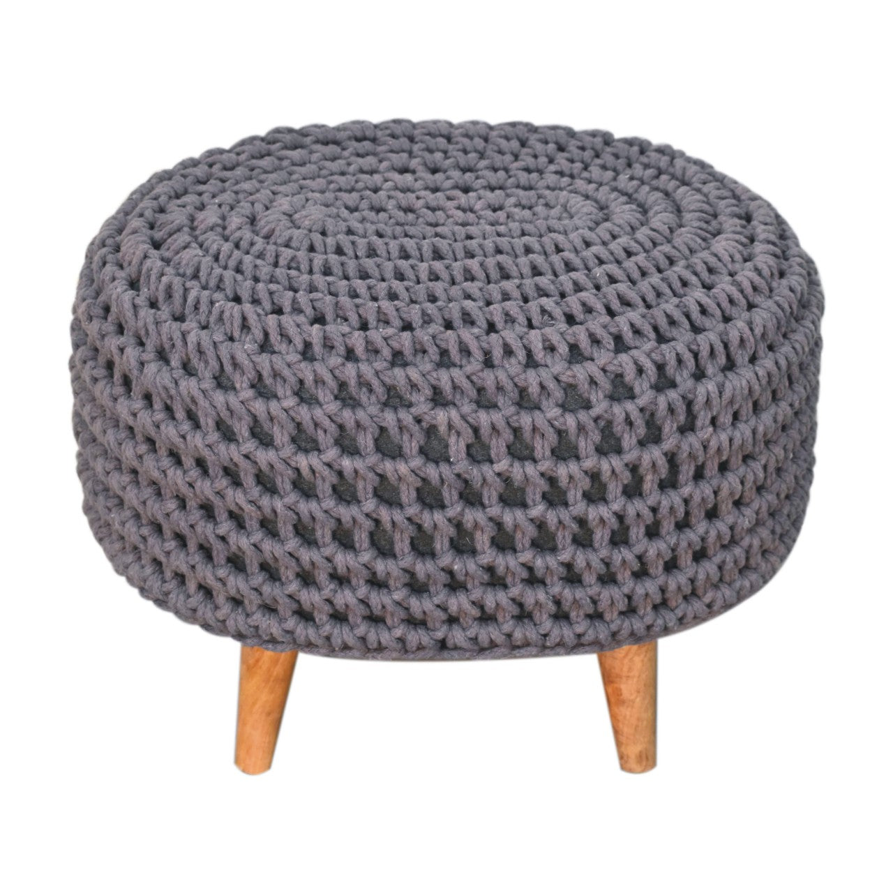 Keeva Grey Oblong Footstool - CasaFenix