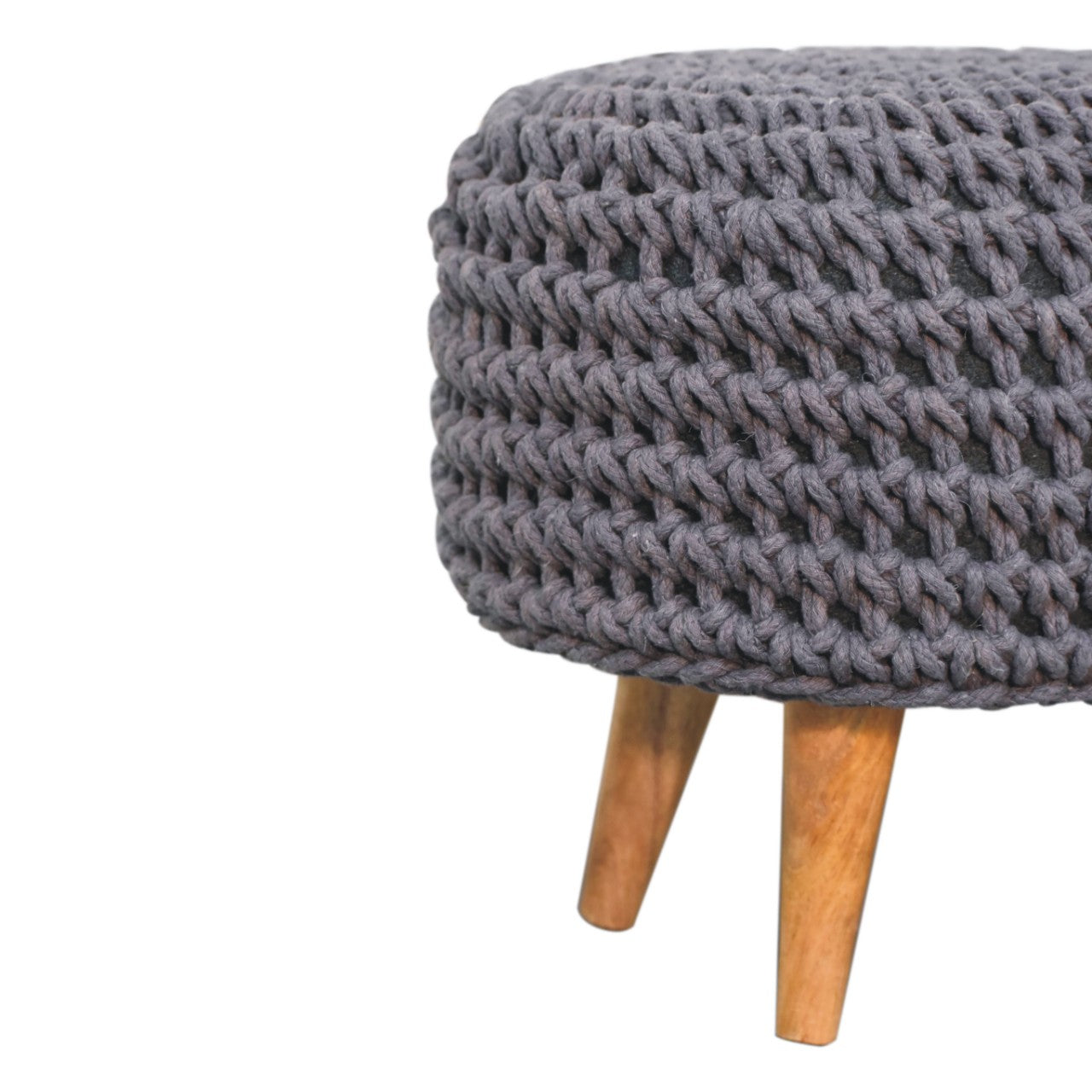 Keeva Grey Oblong Footstool - CasaFenix