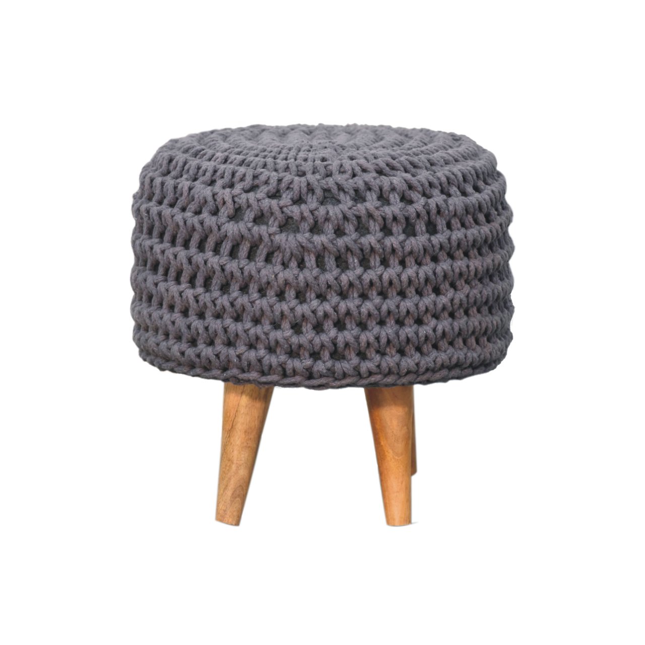 Keeva Grey Oblong Footstool - CasaFenix