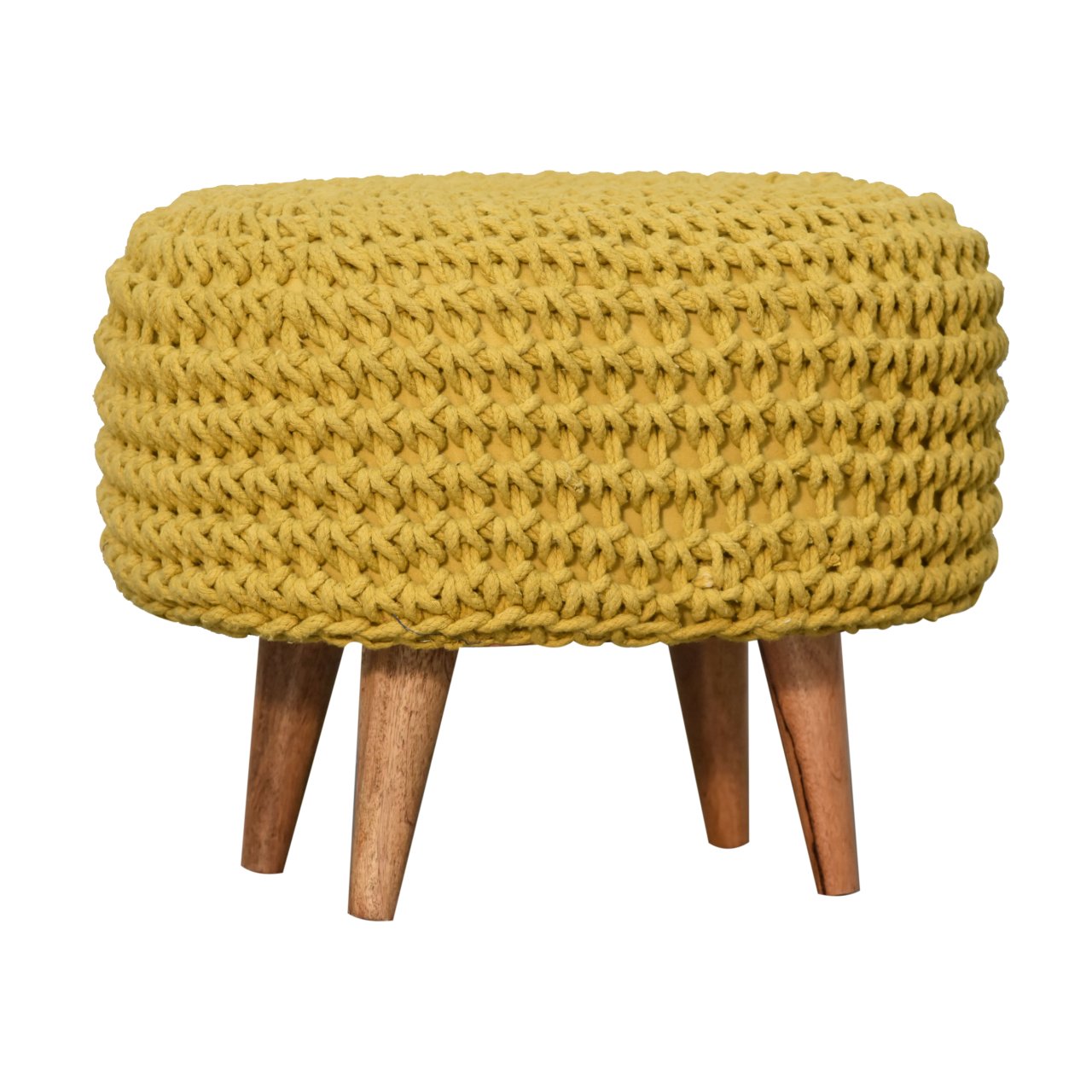 Keeva Mustard Oblong Footstool - CasaFenix