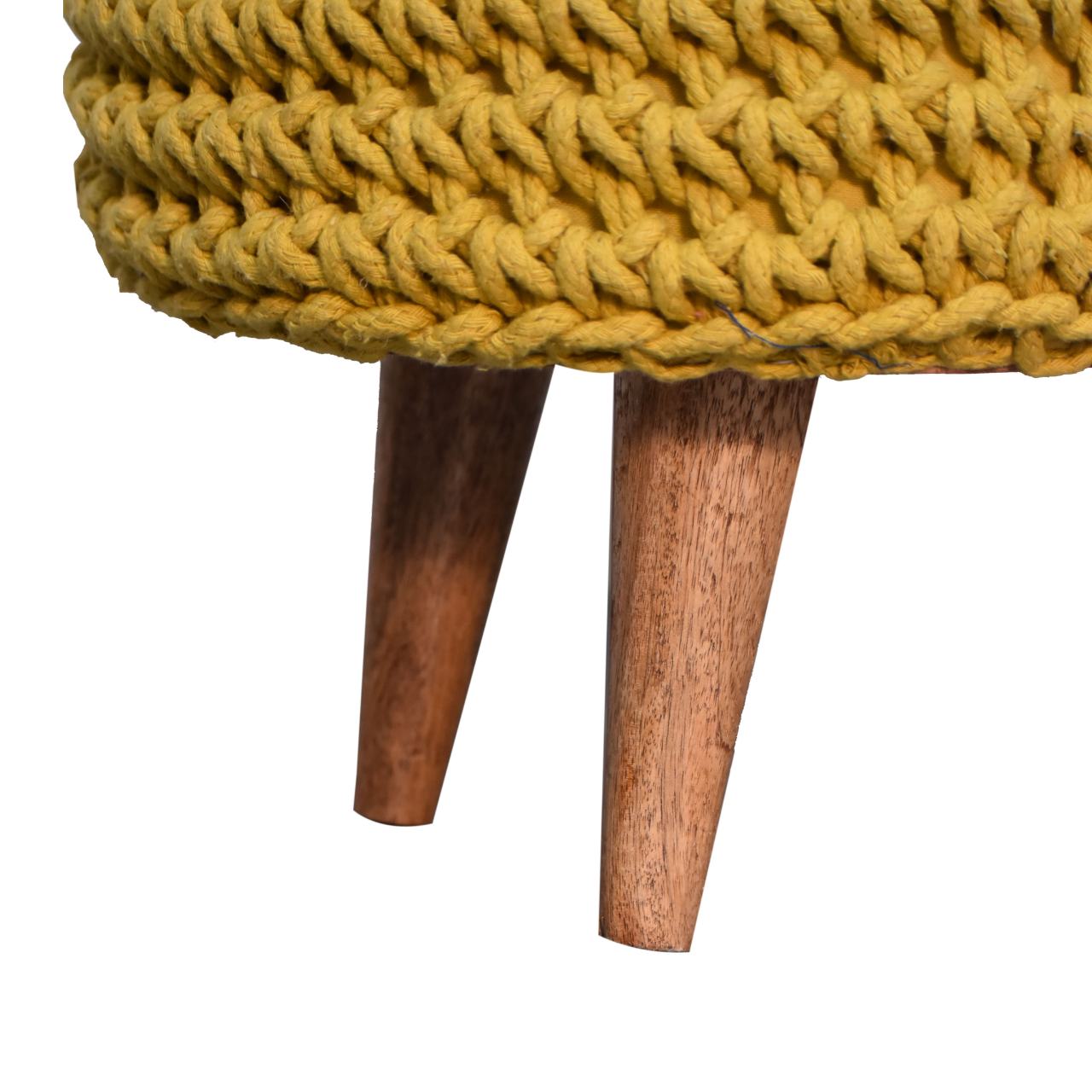 Keeva Mustard Oblong Footstool - CasaFenix