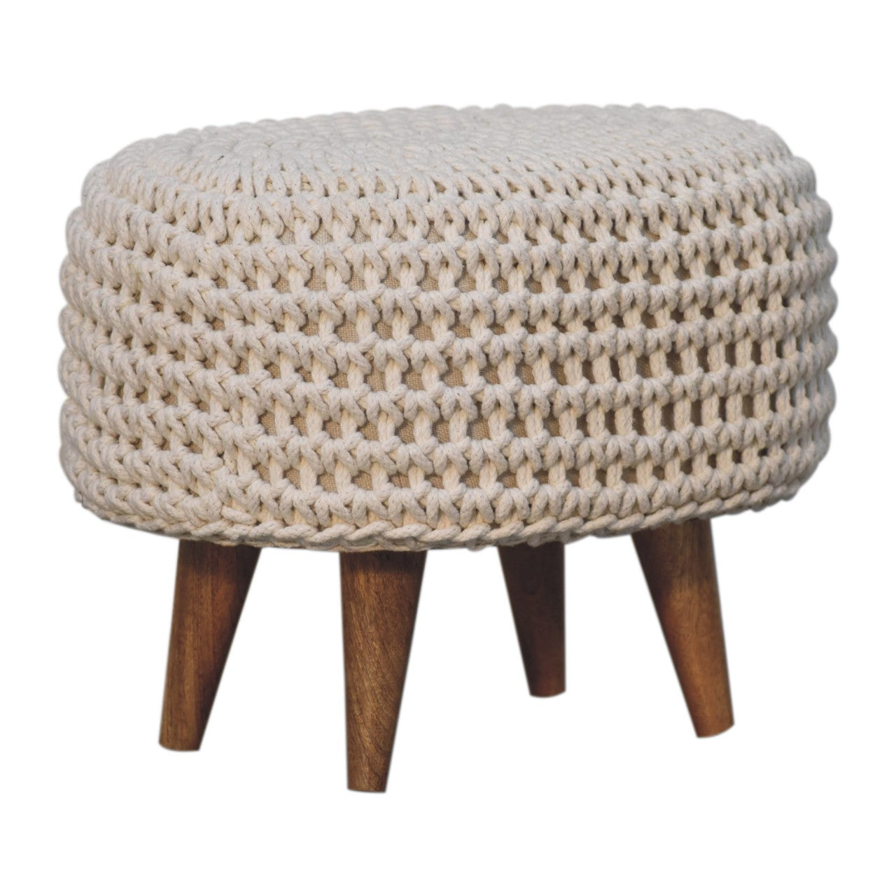 Keeva White Oblong Footstool - CasaFenix