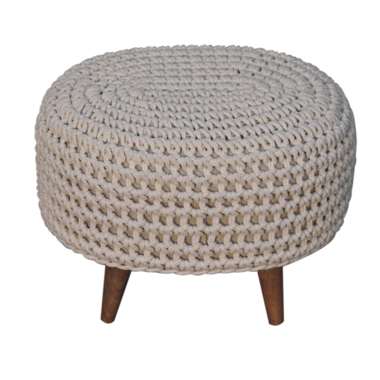 Keeva White Oblong Footstool - CasaFenix