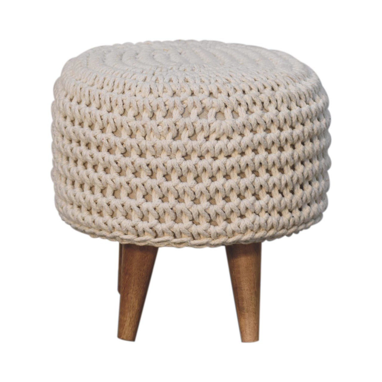 Keeva White Oblong Footstool - CasaFenix