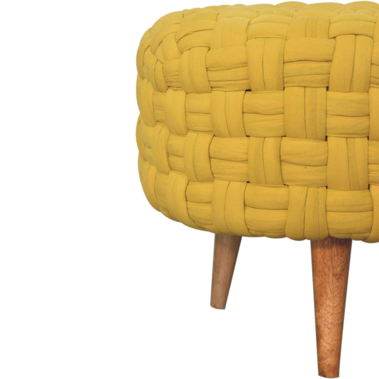 Mustard Tube Footstool - CasaFenix