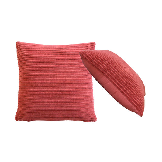 Ribbed Red Cushion Set of 2 - CasaFenix