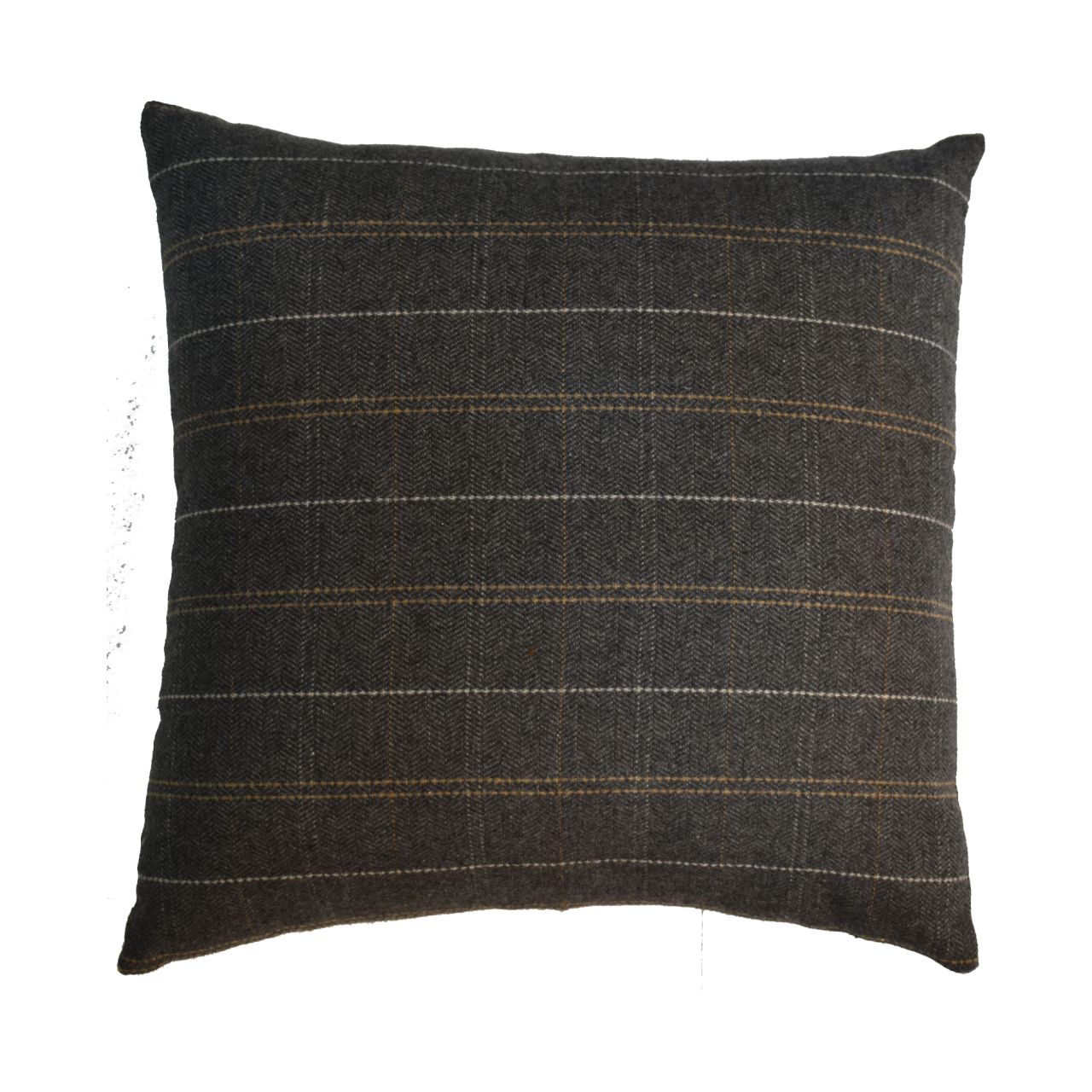 Quinn Cushion Set of 2- Pewter & Black Tweed - CasaFenix