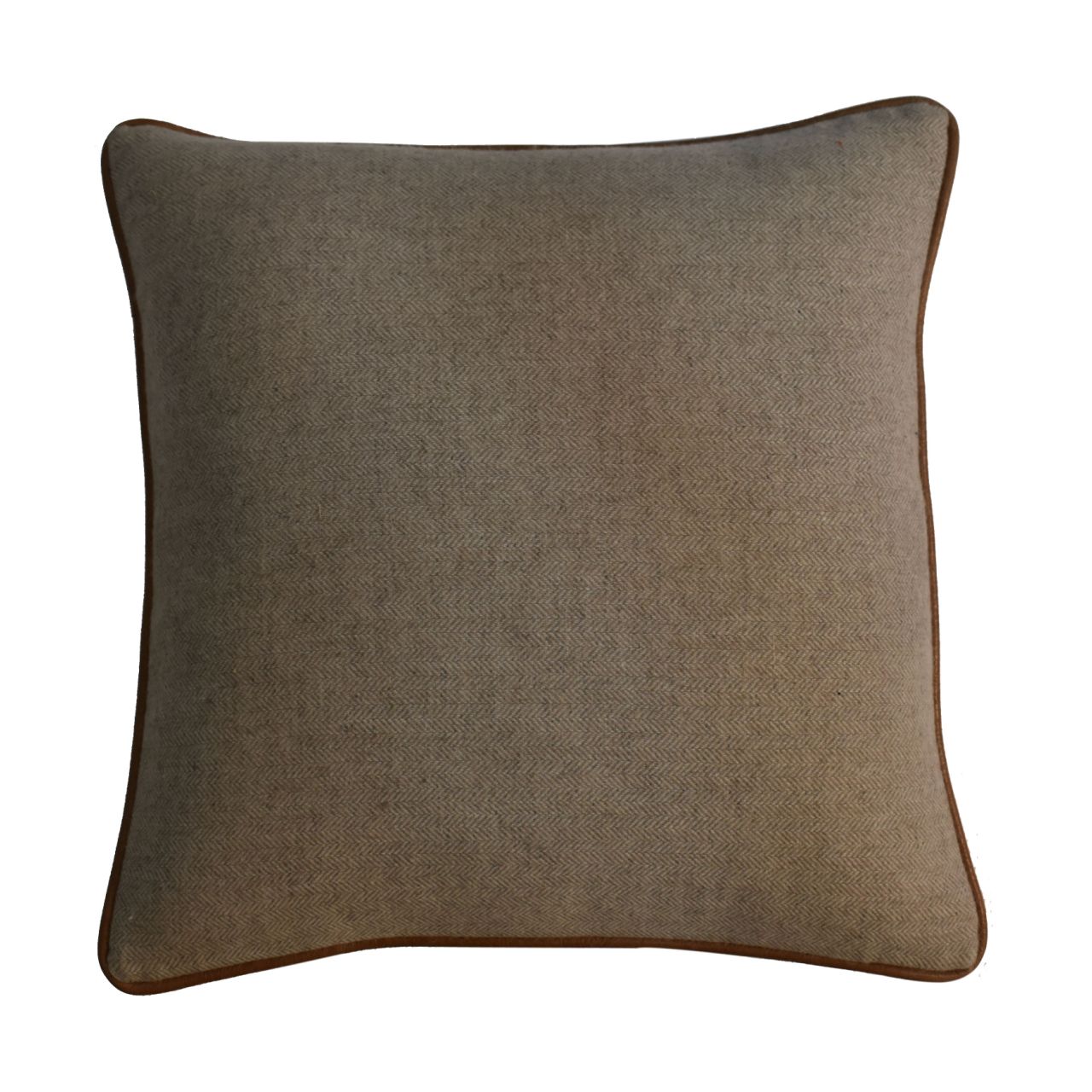 Quinn Cushion Set of 2 - Leather & Sand Tweed - CasaFenix