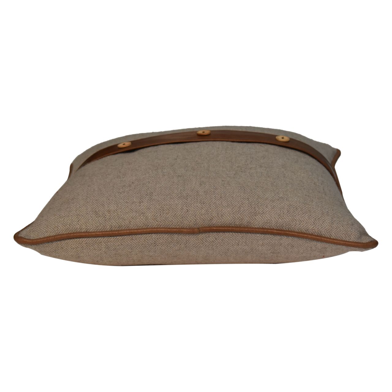 Quinn Cushion Set of 2 - Leather & Sand Tweed - CasaFenix