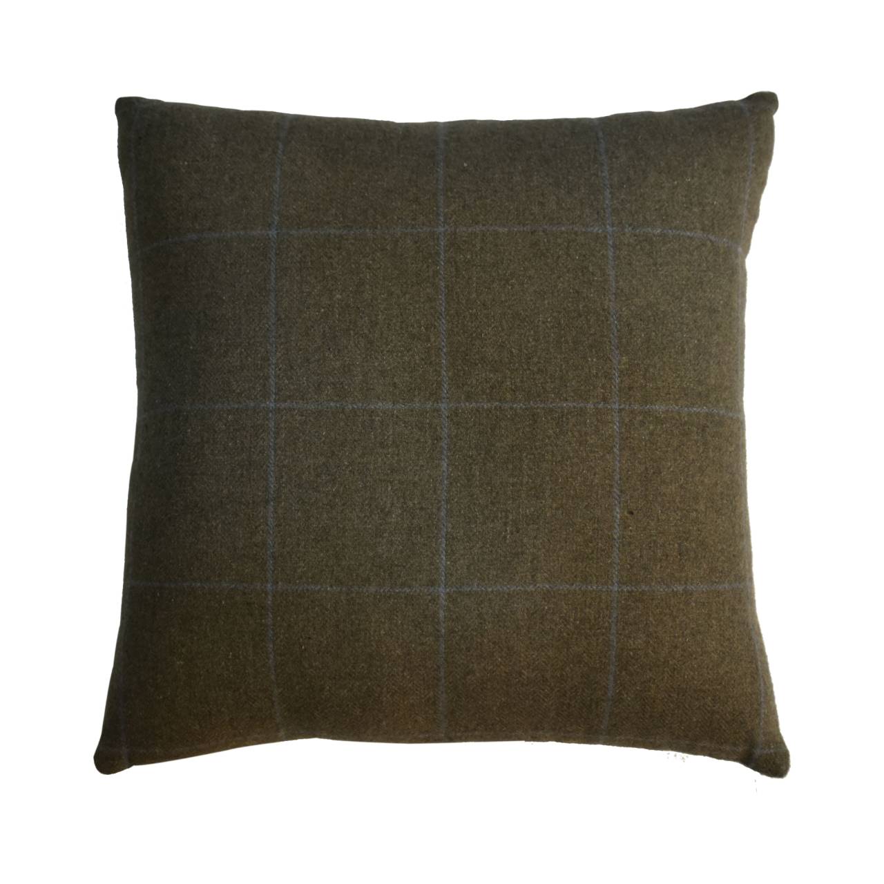 Quinn Cushion Set of 2 - Green Olive Tartan & Green Velvet - CasaFenix