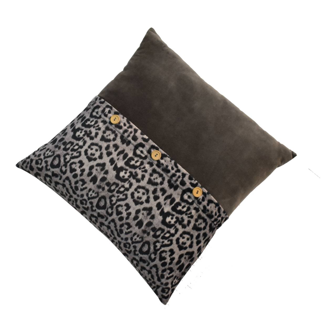 Quinn Cushion Set of 2 - White Leopard & Grey Velvet - CasaFenix