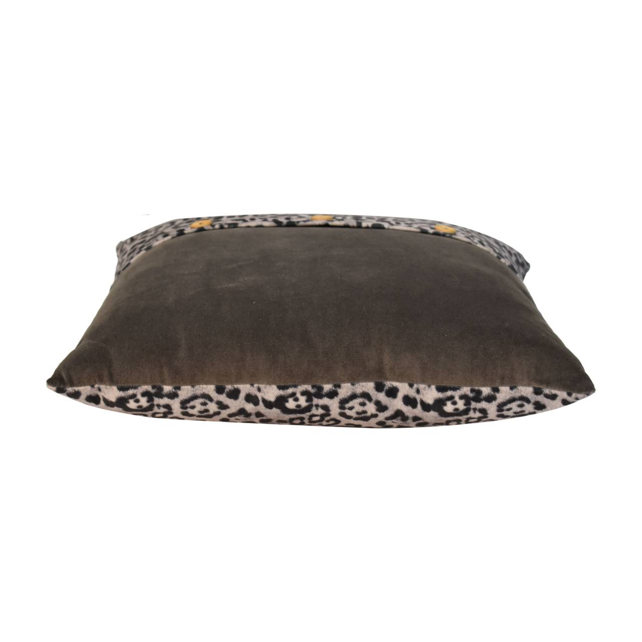 Quinn Cushion Set of 2 - White Leopard & Grey Velvet - CasaFenix