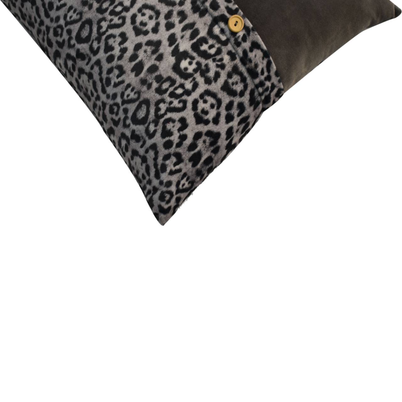 Quinn Cushion Set of 2 - White Leopard & Grey Velvet - CasaFenix